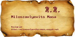 Miloszavlyevits Masa névjegykártya